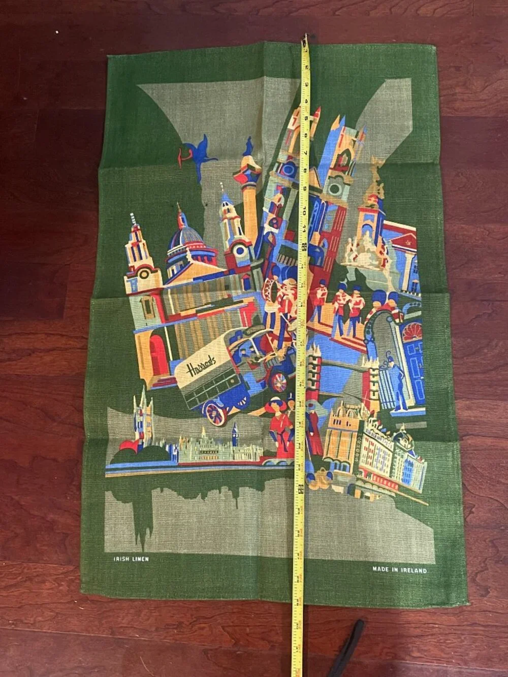 Vintage Harrods London 100% Irish Linen Tea Towel Made in Ireland